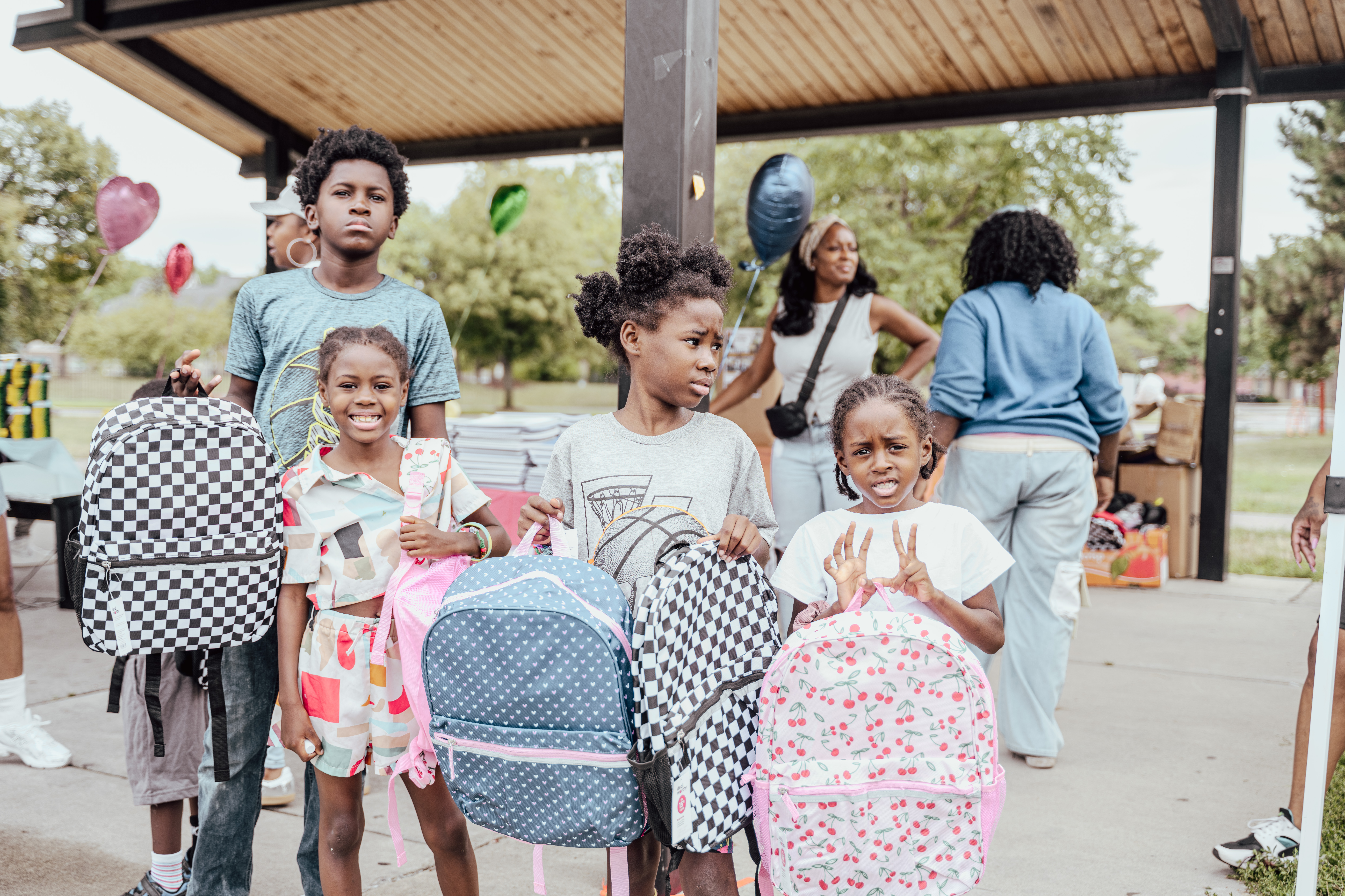 Backpacks and school supplies being shared at the 2026 Back-to-School Drive